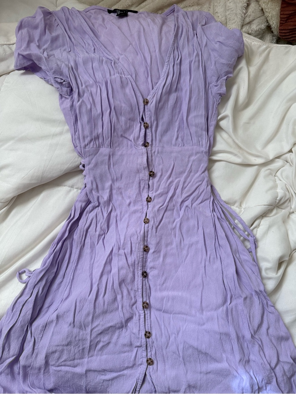 Forever 21 Lavender Button-Front Midi Dress